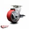 Service Caster 4 Inch Red Poly on Cast Iron Swivel Caster with Roller Bearing and Brake SCC SCC-20S420-PUR-RS-TLB - alternate 4